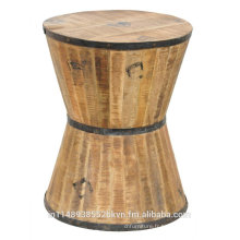 Tabouret rond en bois urbain